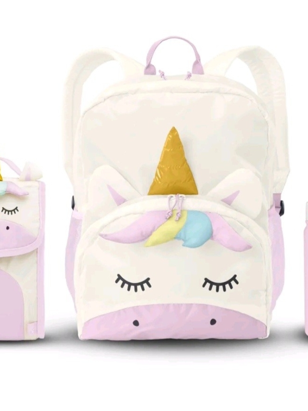 Unicorn 3-piece FireFly Kids Backpack - Cream with Pastel Pink Accents